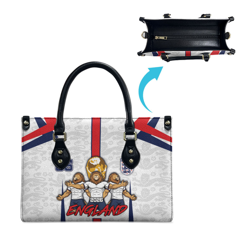 Custom England Football Leather Bag Three Lions Trophy St George Cross
