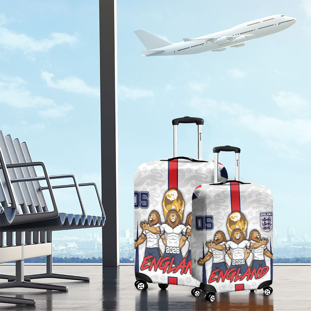 Custom England Football Luggage Cover Three Lions Trophy St George Cross