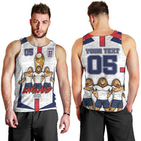 Custom England Football Men Tank Top Three Lions Trophy St George Cross