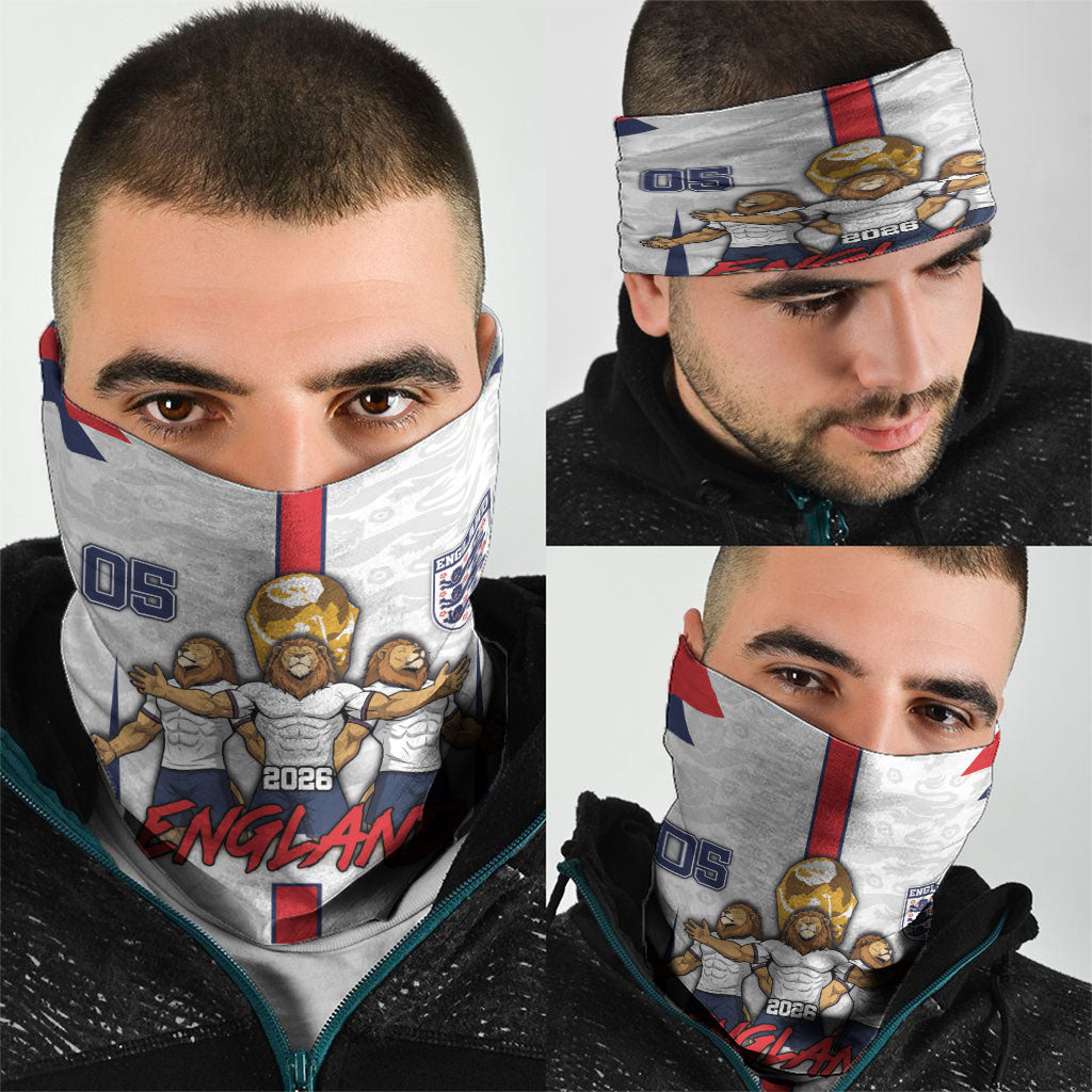 Custom England Football Neck Gaiter Three Lions Trophy St George Cross