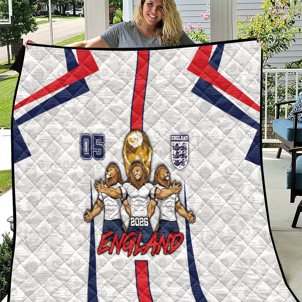 Custom England Football Quilt Three Lions Trophy St George Cross