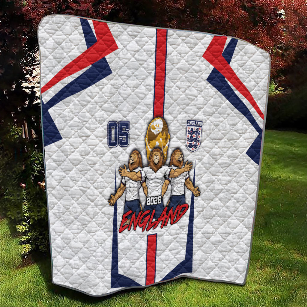 Custom England Football Quilt Three Lions Trophy St George Cross