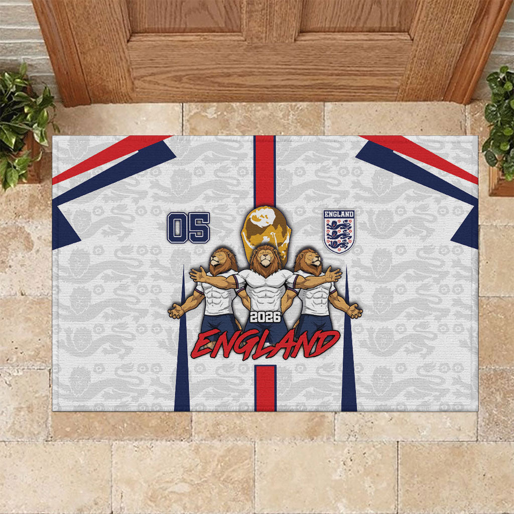 Custom England Football Rubber Doormat Three Lions Trophy St George Cross