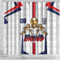 Custom England Football Shower Curtain Three Lions Trophy St George Cross