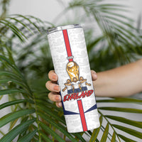 Custom England Football Skinny Tumbler Three Lions Trophy St George Cross