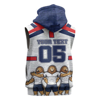 Custom England Football Sleeveless Hoodie Three Lions Trophy St George Cross