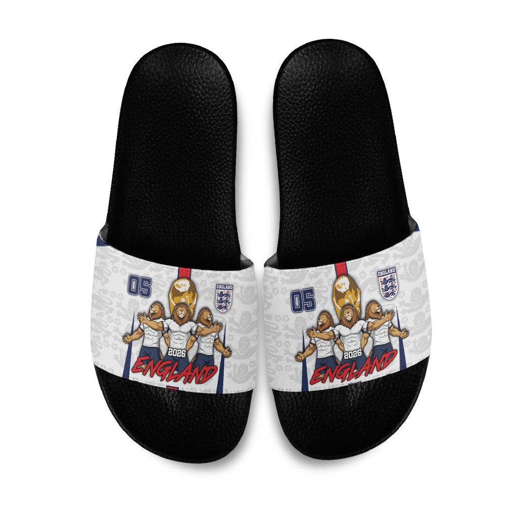 Custom England Football Slide Sandals Three Lions Trophy St George Cross