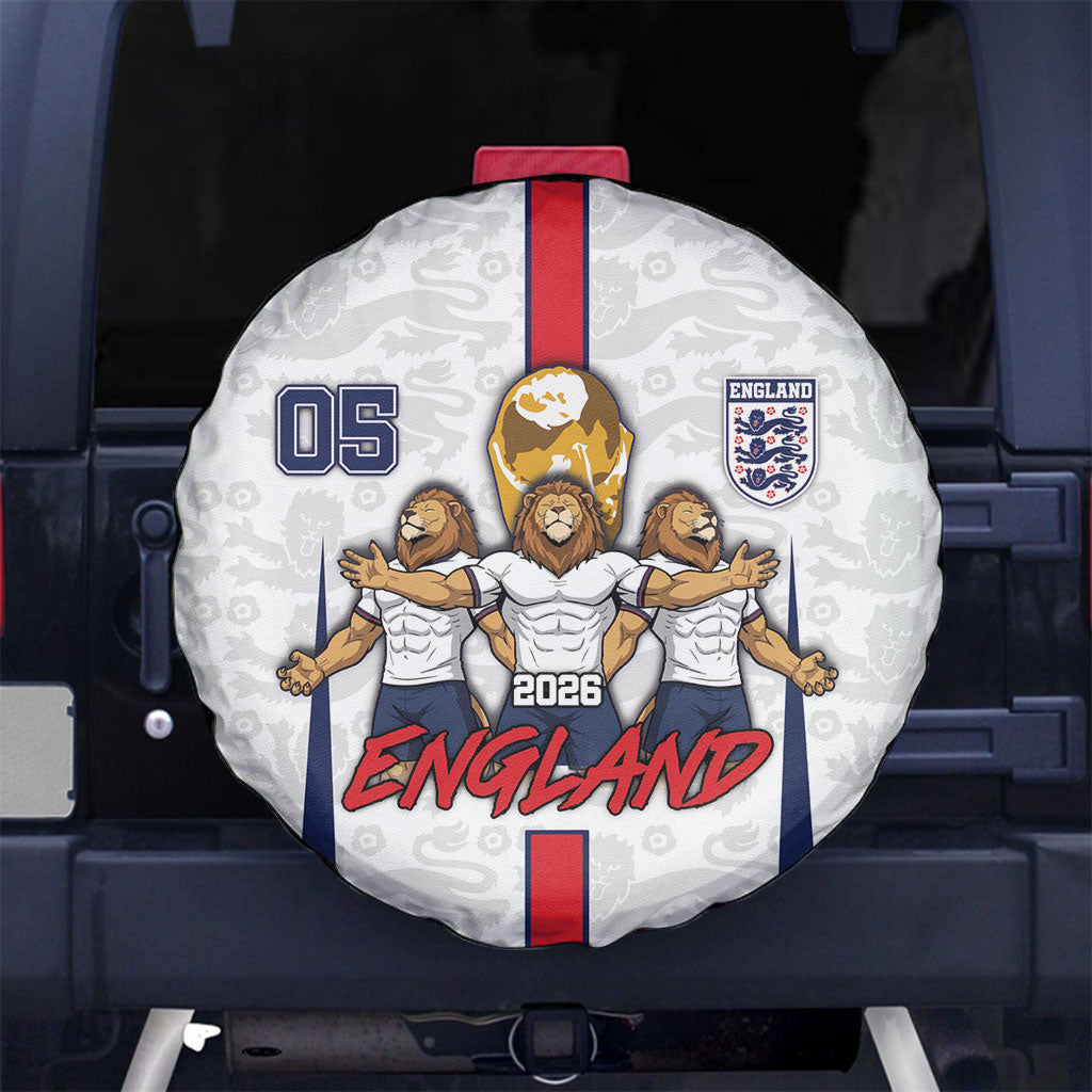 Custom England Football Spare Tire Cover Three Lions Trophy St George Cross