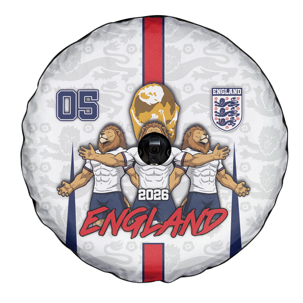 Custom England Football Spare Tire Cover Three Lions Trophy St George Cross