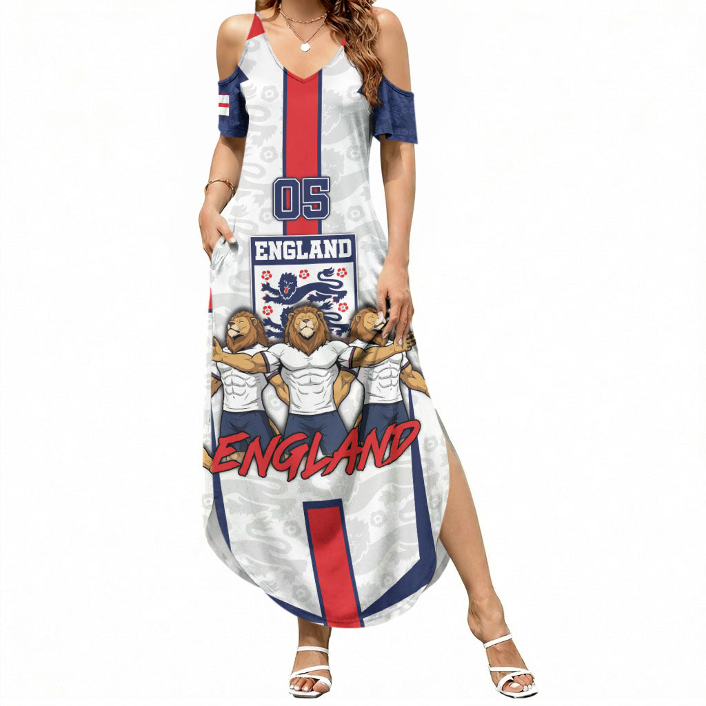 Custom England Football Summer Maxi Dress Three Lions Trophy St George Cross