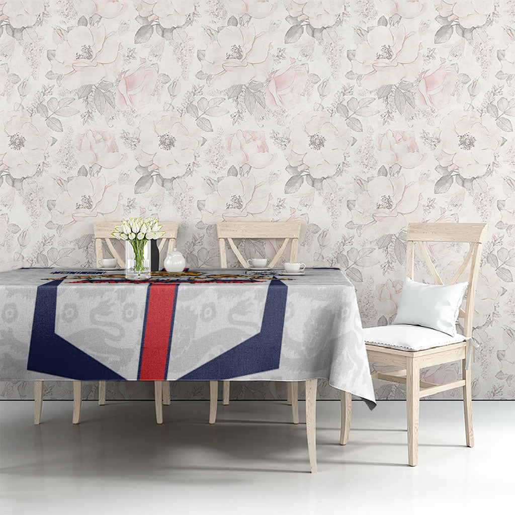 Custom England Football Tablecloth Three Lions Trophy St George Cross