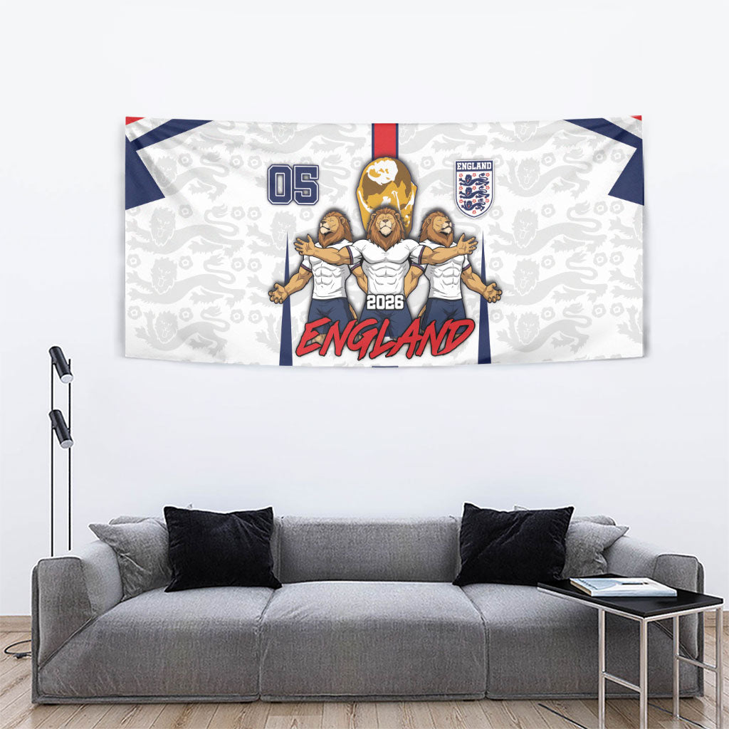 Custom England Football Tapestry Three Lions Trophy St George Cross