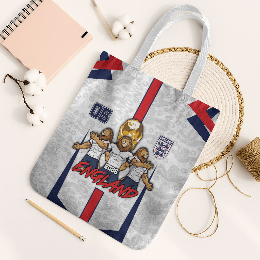 Custom England Football Tote Bag Three Lions Trophy St George Cross