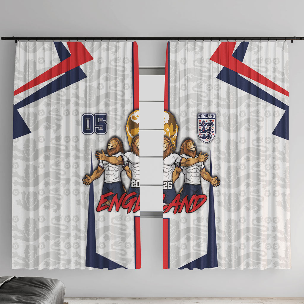 Custom England Football Window Curtain Three Lions Trophy St George Cross