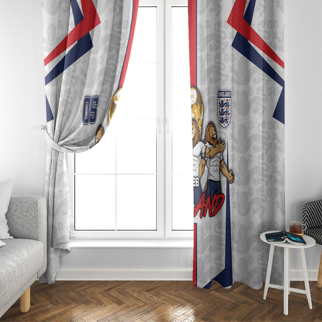 Custom England Football Window Curtain Three Lions Trophy St George Cross