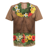 Muscle Hairy Hawaii 3D Funny Graphic Rugby Jersey Six Pack Abs Flower Lei Luau Prank DT05 - Polynesian Pride