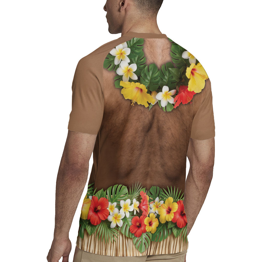 Muscle Hairy Hawaii 3D Funny Graphic Rugby Jersey Six Pack Abs Flower Lei Luau Prank DT05 - Polynesian Pride