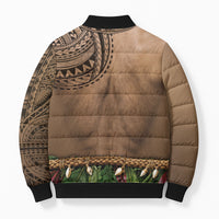 Warrior Muscle Tattoo 3D Funny Graphic Bomber Puffer Jacket Six Pack Abs Bone Necklace Leaf Skirt DT05 - Polynesian Pride