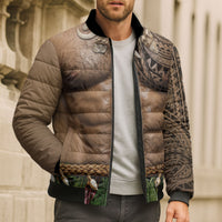 Warrior Muscle Tattoo 3D Funny Graphic Bomber Puffer Jacket Six Pack Abs Bone Necklace Leaf Skirt DT05 - Polynesian Pride