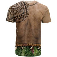 Warrior Muscle Tattoo 3D Funny Graphic T Shirt Six Pack Abs Bone Necklace Leaf Skirt DT05 - Polynesian Pride