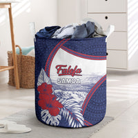 Falefa Samoa Village Laundry Basket Valley Polynesian Tribal Hibiscus Floral