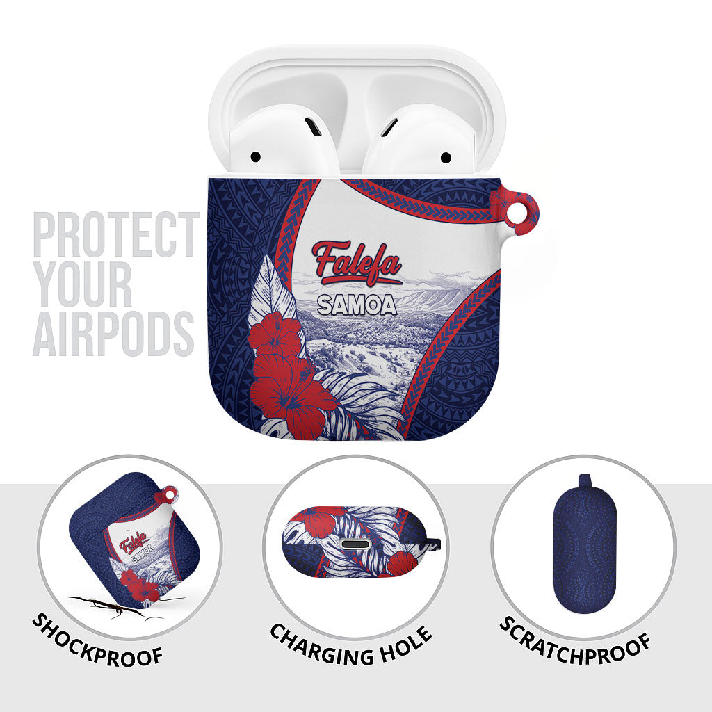 Falefa Samoa Village AirPods Case Valley Polynesian Tribal Hibiscus Floral