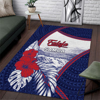 Falefa Samoa Village Area Rug Valley Polynesian Tribal Hibiscus Floral