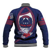Personalised Falefa Samoa Village Baseball Jacket Valley Polynesian Tribal Hibiscus Floral