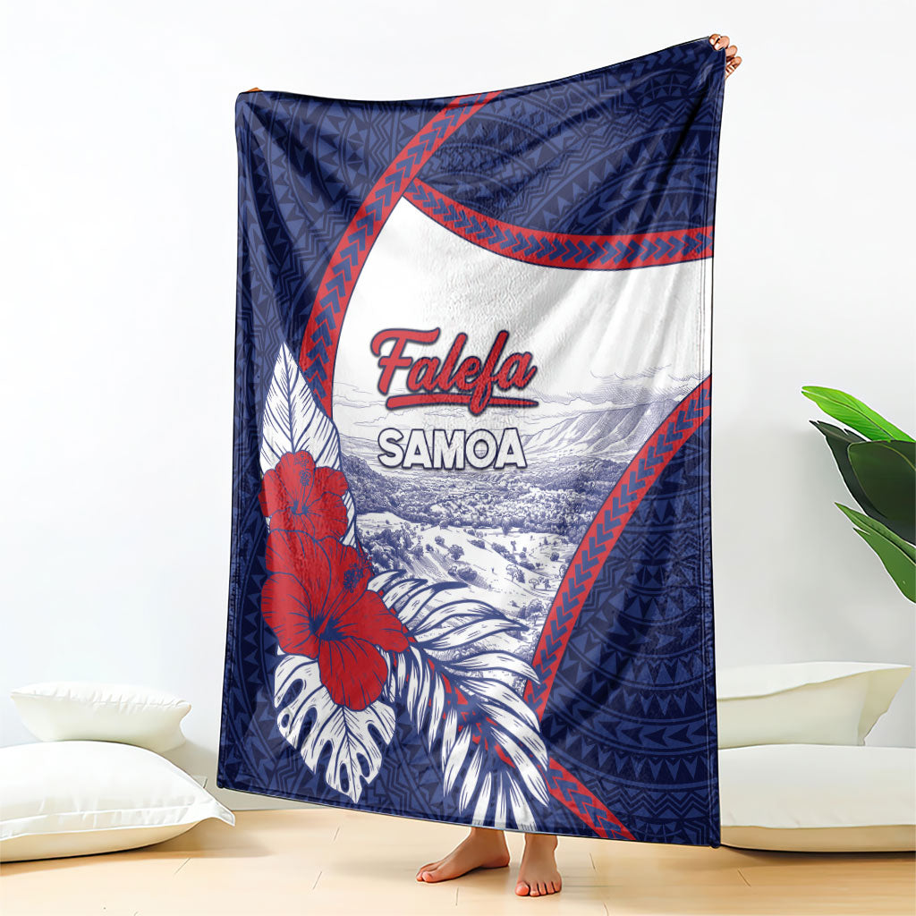 Falefa Samoa Village Blanket Valley Polynesian Tribal Hibiscus Floral