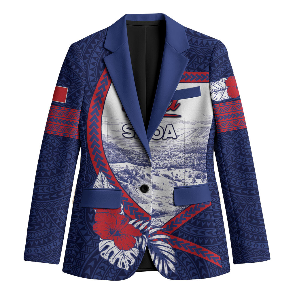 Personalised Falefa Samoa Village Blazer Valley Polynesian Tribal Hibiscus Floral