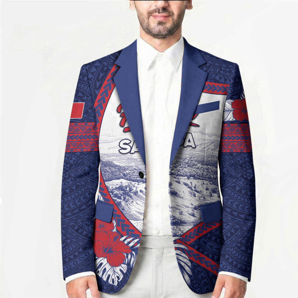 Personalised Falefa Samoa Village Blazer Valley Polynesian Tribal Hibiscus Floral DT05 - Polynesian Pride