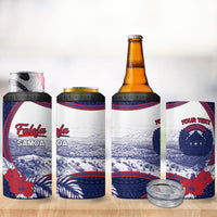Personalised Falefa Samoa Village 4 in 1 Can Cooler Tumbler Valley Polynesian Tribal Hibiscus Floral