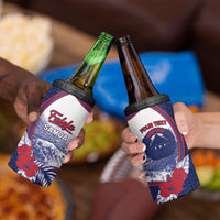 Personalised Falefa Samoa Village 4 in 1 Can Cooler Tumbler Valley Polynesian Tribal Hibiscus Floral