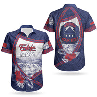 Personalised Falefa Samoa Village Couples Matching Long Sleeve Bodycon Dress and Hawaiian Shirt Valley Polynesian Tribal Hibiscus Floral