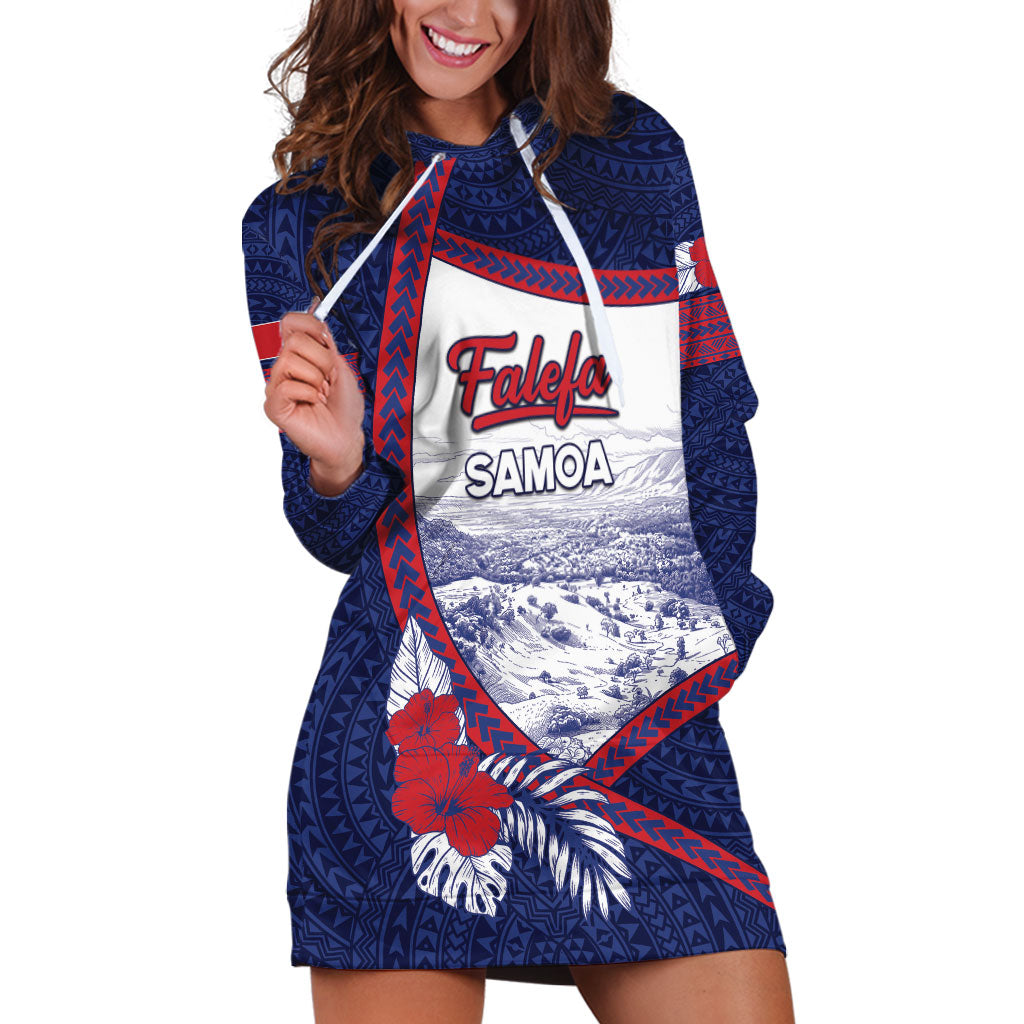 Personalised Falefa Samoa Village Hoodie Dress Valley Polynesian Tribal Hibiscus Floral