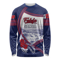Personalised Falefa Samoa Village Long Sleeve Shirt Valley Polynesian Tribal Hibiscus Floral