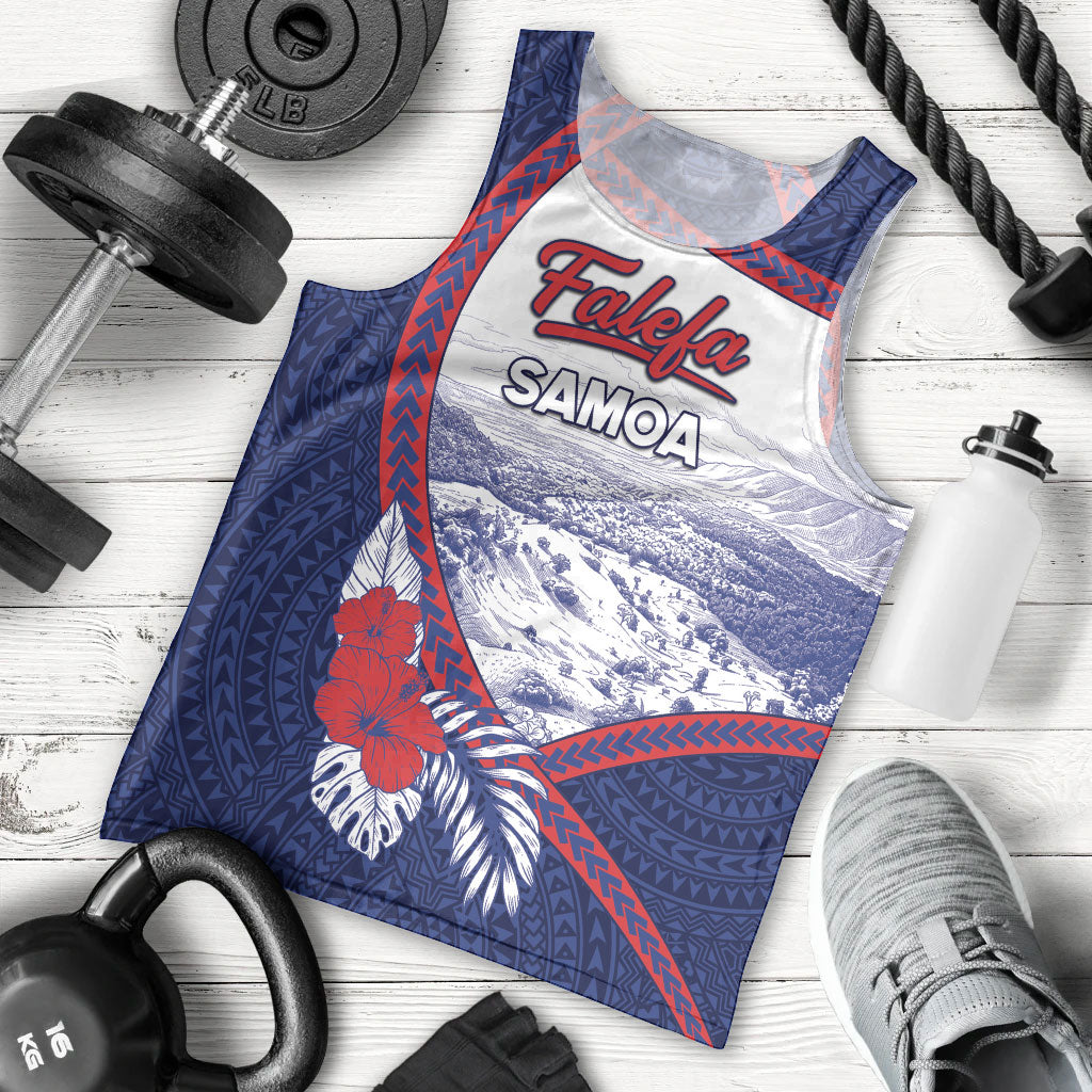 Personalised Falefa Samoa Village Men Tank Top Valley Polynesian Tribal Hibiscus Floral DT05 - Polynesian Pride