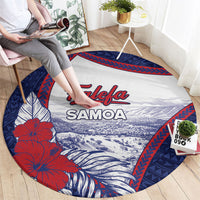 Falefa Samoa Village Round Carpet Valley Polynesian Tribal Hibiscus Floral DT05 - Polynesian Pride
