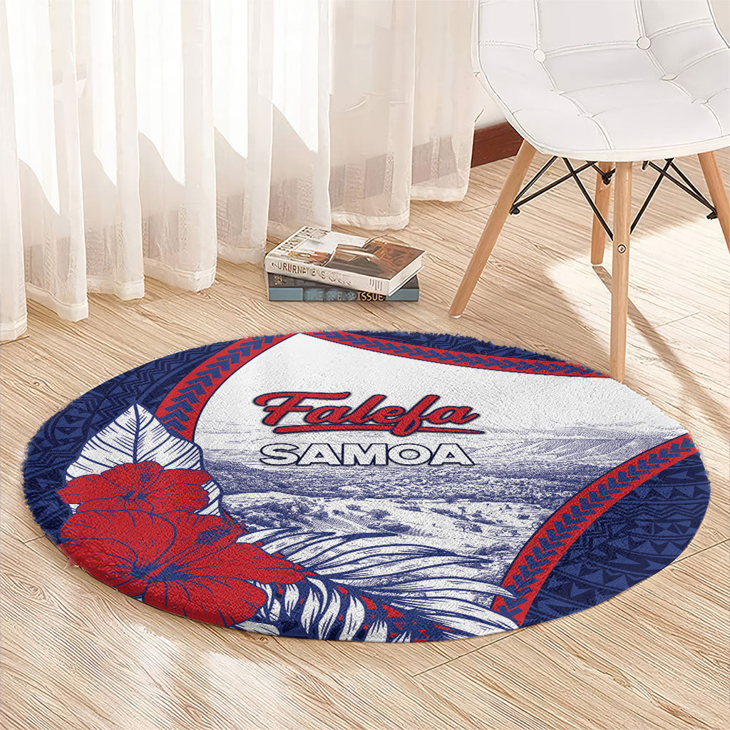 Falefa Samoa Village Round Carpet Valley Polynesian Tribal Hibiscus Floral DT05 - Polynesian Pride