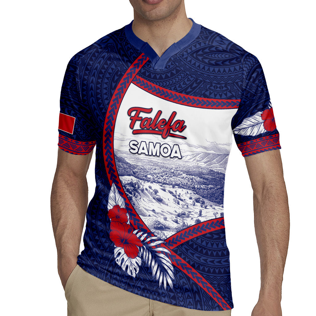 Personalised Falefa Samoa Village Rugby Jersey Valley Polynesian Tribal Hibiscus Floral DT05 - Polynesian Pride
