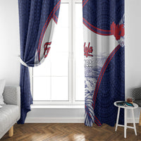 Falefa Samoa Village Window Curtain Valley Polynesian Tribal Hibiscus Floral