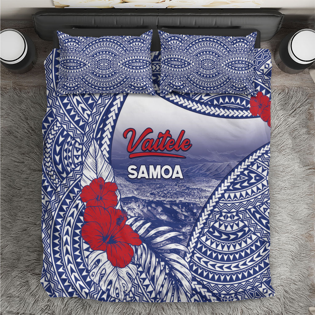 Vaitele Samoa Village Bedding Set Falefa Valley Polynesian Tribal Hibiscus Floral