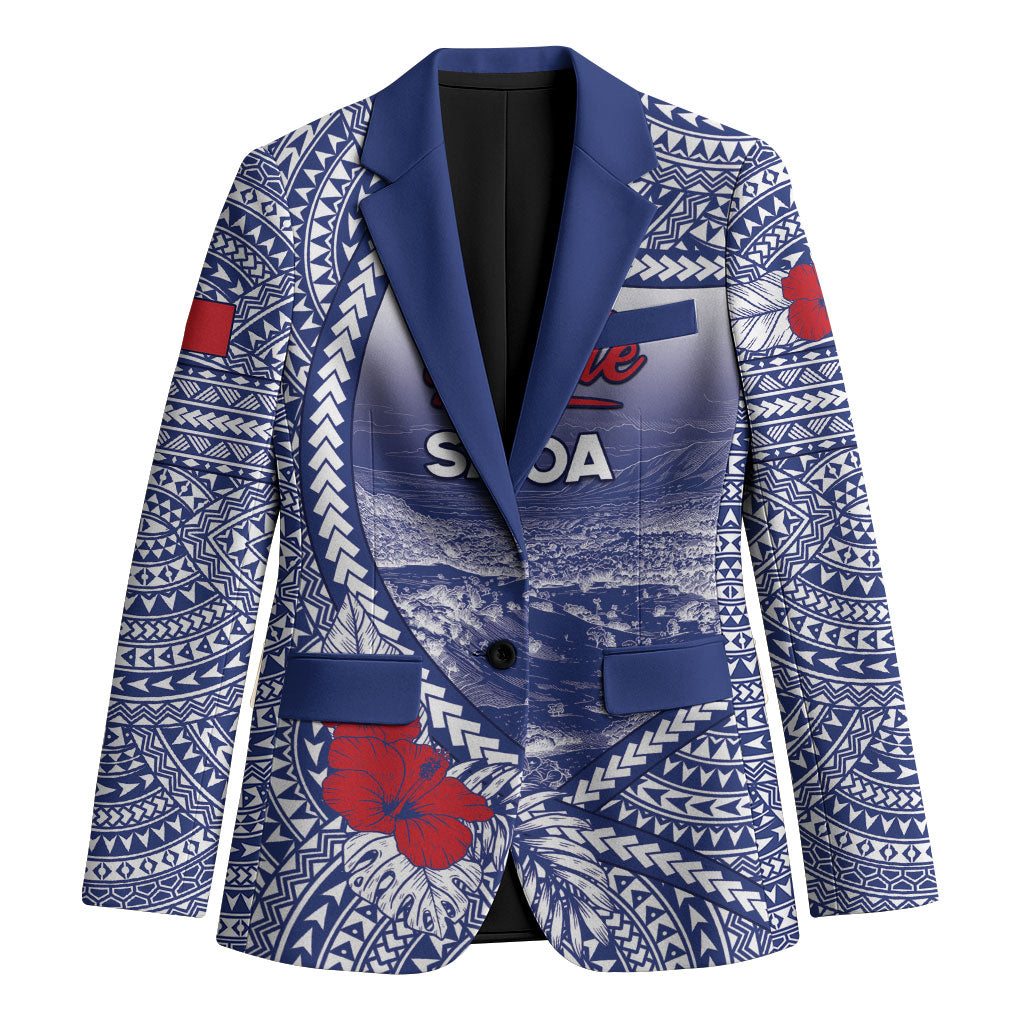 Personalised Vaitele Samoa Village Blazer Falefa Valley Polynesian Tribal Hibiscus Floral