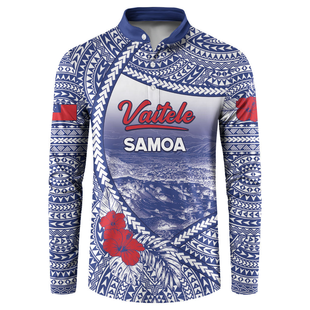 Personalised Vaitele Samoa Village Button Sweatshirt Falefa Valley Polynesian Tribal Hibiscus Floral DT05 White - Polynesian Pride