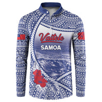 Personalised Vaitele Samoa Village Button Sweatshirt Falefa Valley Polynesian Tribal Hibiscus Floral