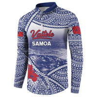 Personalised Vaitele Samoa Village Button Sweatshirt Falefa Valley Polynesian Tribal Hibiscus Floral