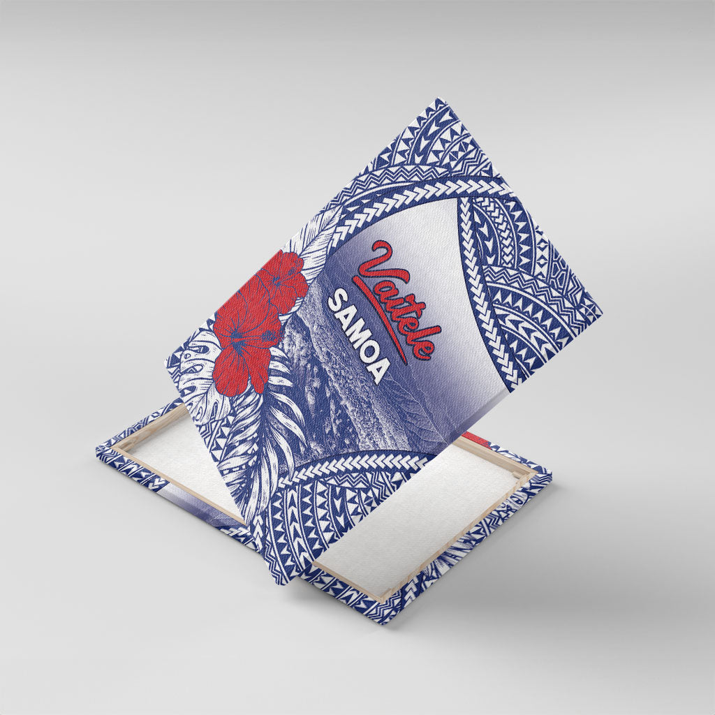 Vaitele Samoa Village Canvas Wall Art Falefa Valley Polynesian Tribal Hibiscus Floral