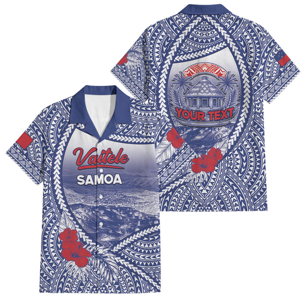 Personalised Vaitele Samoa Village Family Matching Long Sleeve Bodycon Dress and Hawaiian Shirt Falefa Valley Polynesian Tribal Hibiscus Floral