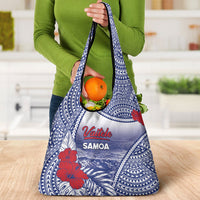 Vaitele Samoa Village Grocery Bag Falefa Valley Polynesian Tribal Hibiscus Floral