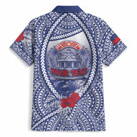 Personalised Vaitele Samoa Village Hawaiian Shirt Falefa Valley Polynesian Tribal Hibiscus Floral